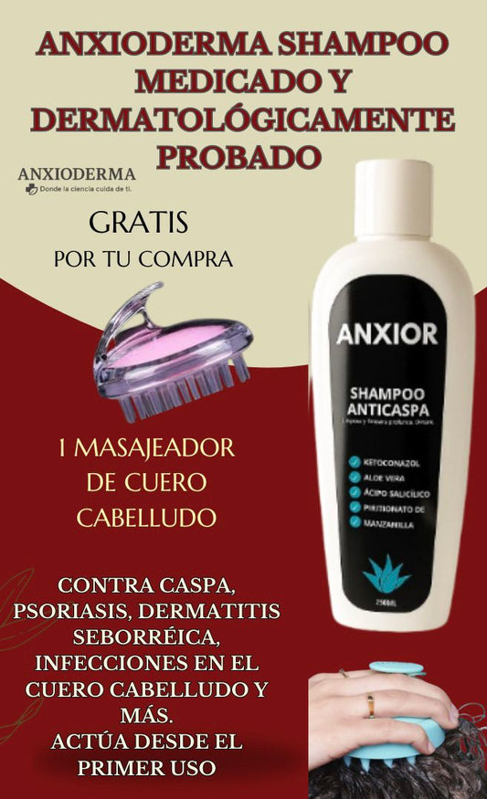 Shampoo Anti Caspa Premium ANXIOR – Con Ketoconazol y Aloe Vera