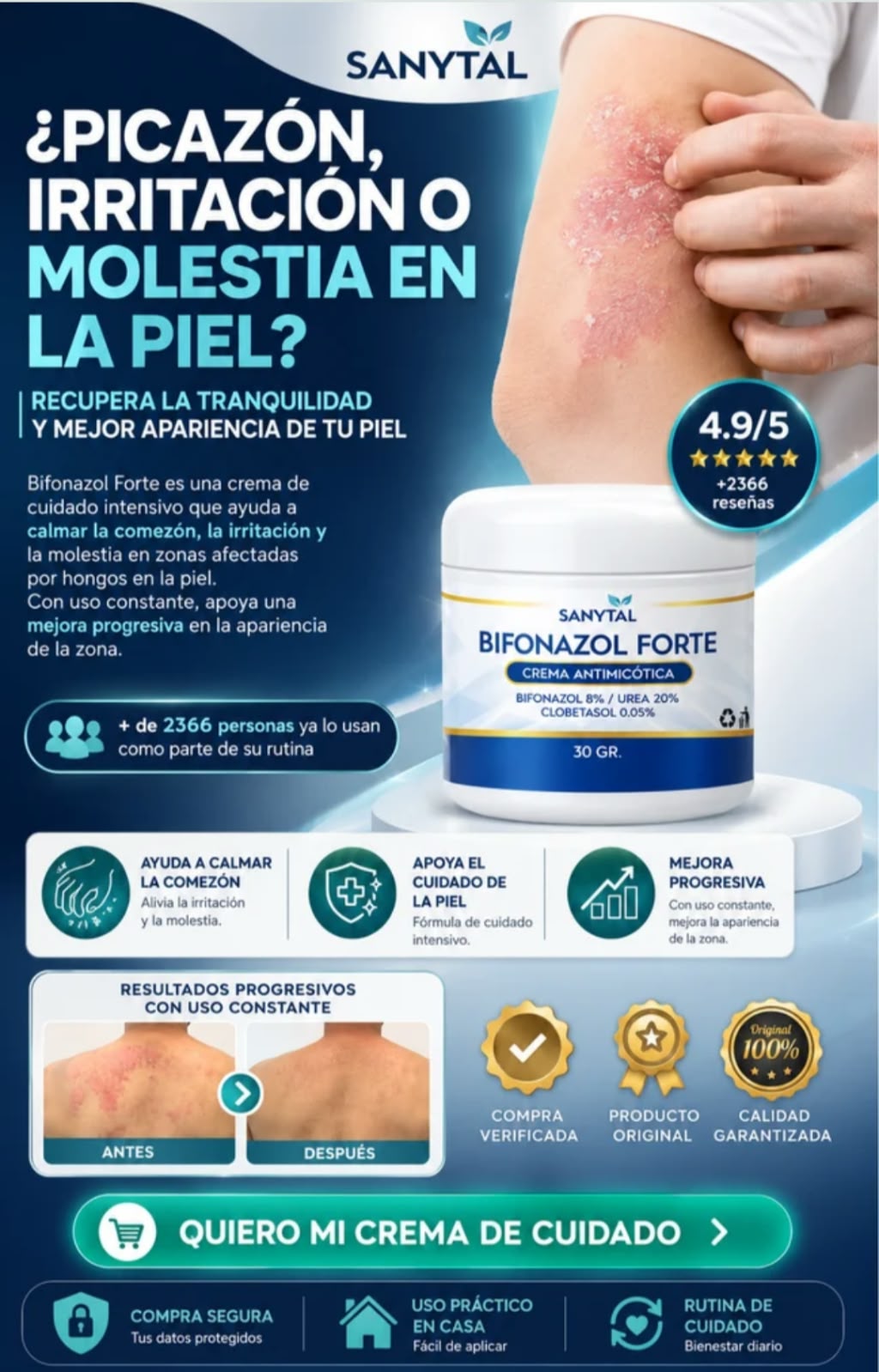 BIFONAZOL FORTE | CREMA PARA HONGOS Y TIÑA